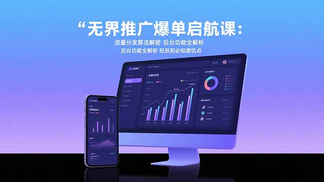 无界推广爆单启航课：流量分发算法解密 后台功能全解析 投放前必知避坑点-九天资源站