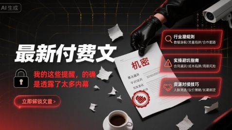 最新付费文：我的这些提醒，的确是透露了太多内幕-九天资源站