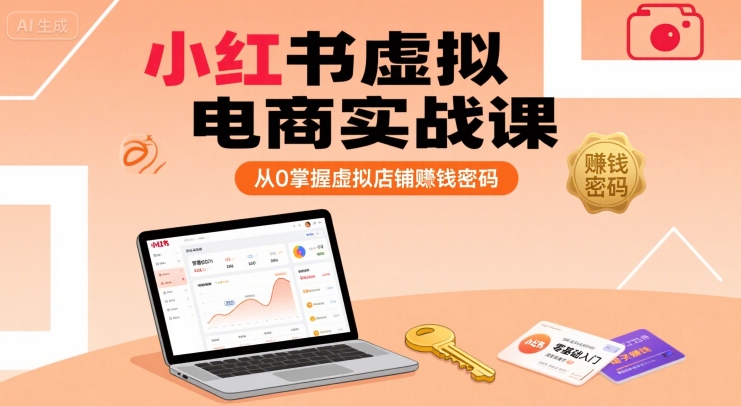 小红书虚拟电商实战课，从0掌握虚拟店铺賺钱密码(更新)-九天资源站