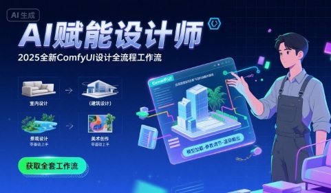 AI赋能设计师， 2025全新comfyui设计全流程工作流 ，室内-建筑-景观-美术，零基础直接上手-九天资源站