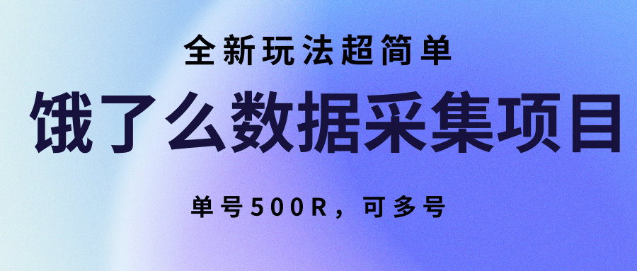 饿了么数据采集项目，全新玩法超简单，单号500R，可多号-九天资源站