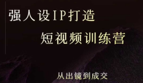 强人设ip打造课，8月最新5天短视频ip训练营，从出镜到成交-九天资源站