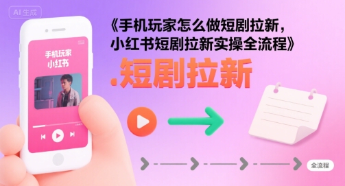 手机玩家怎么做短剧拉新，小红书短剧拉新实操全流程-九天资源站