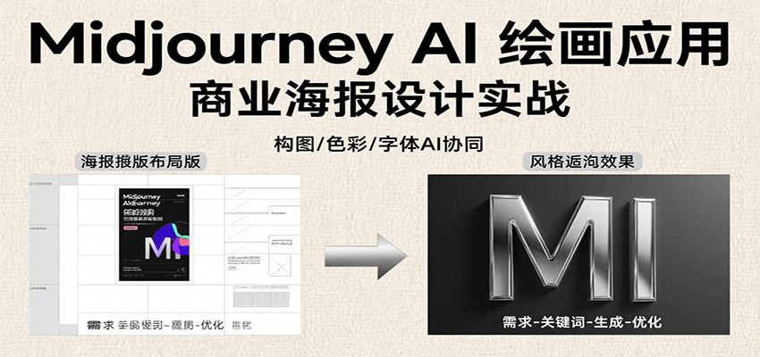 Midjourney AI绘画应用，关键词指令解析、漫画头像制作、海报设计、3D人物生成等-九天资源站