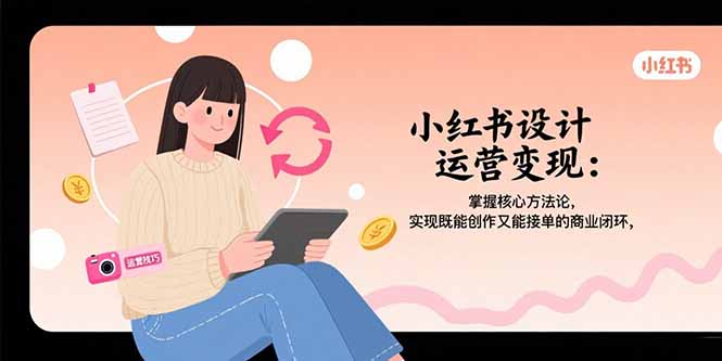 小红书设计运营变现：掌握核心方法论，实现既能创作又能接单的商业闭环-九天资源站