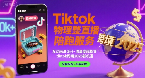 Tiktok物理整蛊直播陪跑服务-tiktok跨境2025-九天资源站