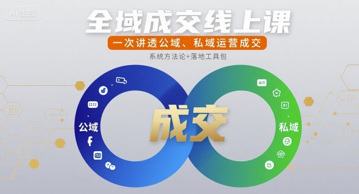 全域成交线上课，一次讲透公域、私域运营成交-九天资源站