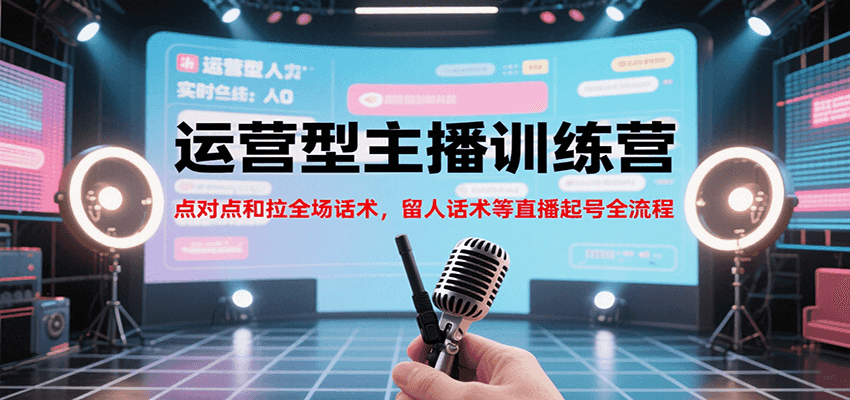 运营型主播训练营，点对点和拉全场话术，留人话术等直播起号全流程(更新8月)-九天资源站