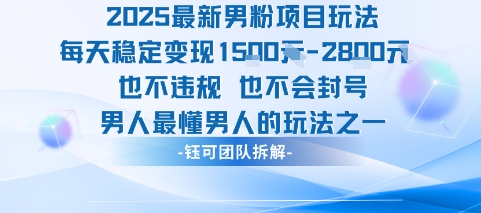 2025最新男粉项目玩法每天变现1k+也不违规也不会封号男人最懂男人的玩法-九天资源站