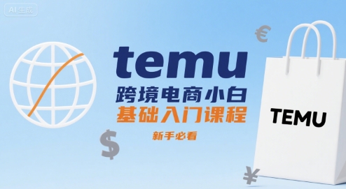 temu跨境电商小白基础入门课程，新手必看-九天资源站