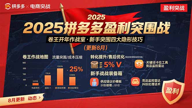 2025拼多多盈利突围战：卷王开年作战室，新手突围四大隐形技巧(更新8月-九天资源站