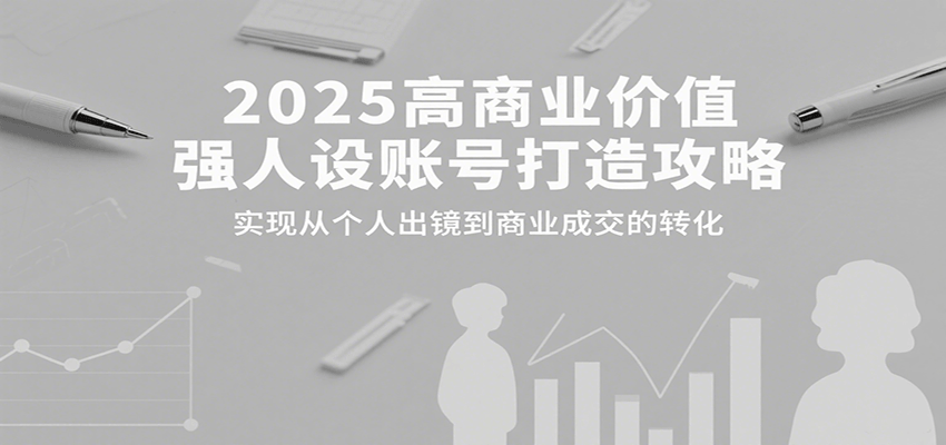 2025高商业价值强人设账号打造攻略，实现从个人出镜到商业成交的转化-九天资源站