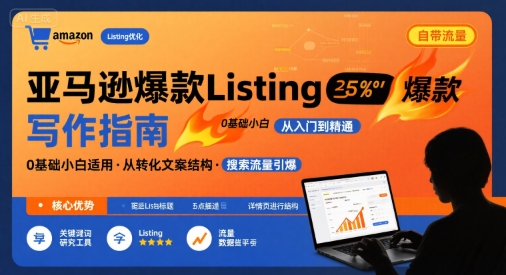亚马逊爆款Listing写作方法，亚马逊0基础小白也能写爆款自带流量的Listing-九天资源站