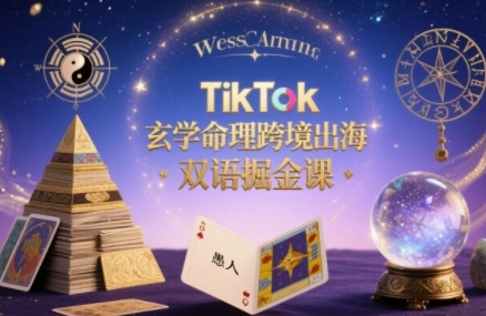 TikTok玄学命理跨境出海双语掘金课，手把手教你用命理知识精准直击海外用户痛点-九天资源站