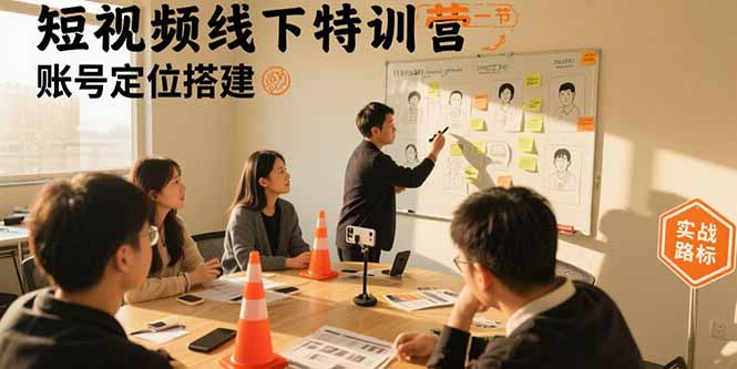 短视频线下特训营：账号定位搭建/口播号拍摄剪辑/直播间流量入口/变现实战-九天资源站