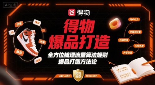 得物爆品打造，全方位梳理得物流量算法规则爆品打造规则-九天资源站