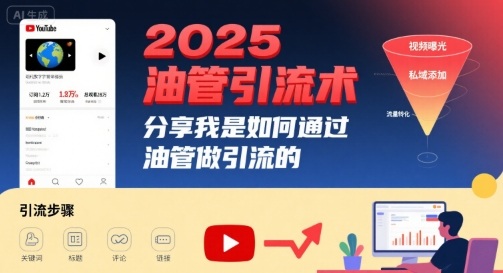 2025油管引流术，分享我是如何通过油管做引流的-九天资源站
