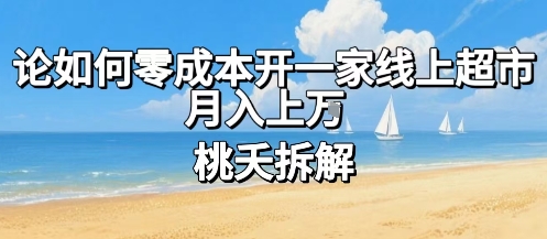 论如何零成本开一家线上超市，月入上W-九天资源站