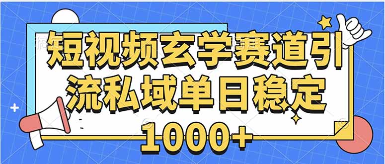 玄学赛道引流私域变现单日稳定1000+教程-九天资源站