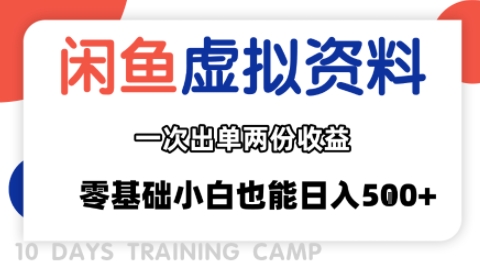 闲鱼虚拟资料新变现玩法，信息差项目，一次出单两份收益，无需囤货，可批量矩阵，零基础小白也能日入多张-九天资源站