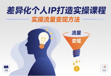 差异化个人IP打造实操课程，实操流量变现方法-九天资源站
