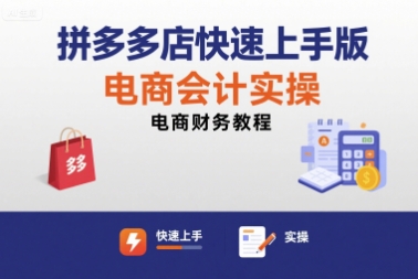 拼多多店快速上手版电商会计实操-电商财务教程-九天资源站