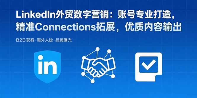 LinkedIn外贸数字营销：账号专业打造，精准Connections拓展，优质内容输出-九天资源站