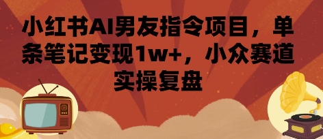 小红书AI男友指令项目，单条笔记变现1w+，小众赛道实操复盘-九天资源站