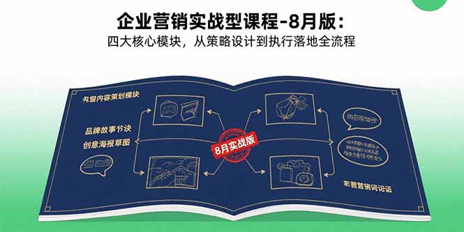 企业营销实战型课程-8月版：四大核心模块，从策略设计到执行落地全流程-九天资源站