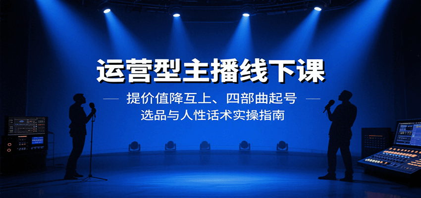运营型主播线下课：提价值降互上、四部曲起号、选品与人性话术实操指南-九天资源站