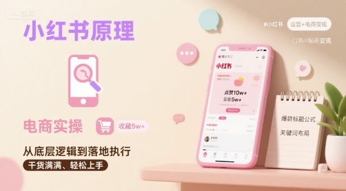 小红书原理以及详细实操流程，小红书电商教程-九天资源站