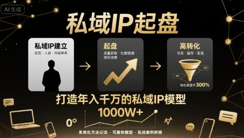 私域IP起盘，私域ip建立、起盘、高转化，打造年入千万的私域ip模型-九天资源站