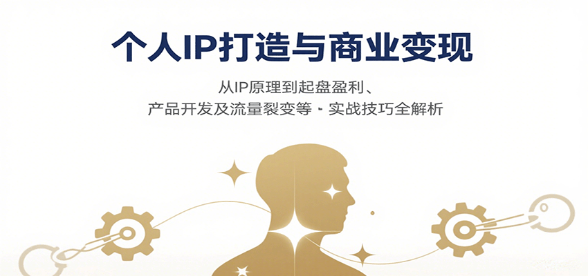个人IP打造与商业变现，从IP原理到起盘盈利、产品开发及流量裂变等实战技巧全解析-九天资源站