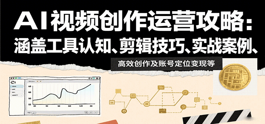 AI视频创作运营攻略：涵盖工具认知、剪辑技巧、实战案例、高效创作及账号定位变现等-九天资源站