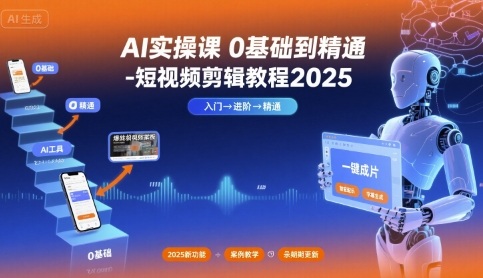 AI实操课0基础到精通-短视频剪辑教程2025-九天资源站
