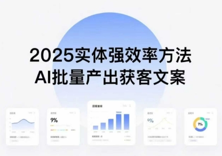 实体强效率方法：AI批量产出获客文案，2025年普通人拥抱AI，实现实体创收-九天资源站