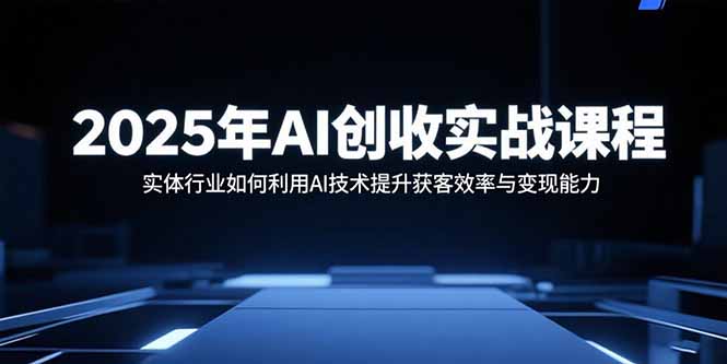 2025年AI创收实战课程：实体行业如何利用AI技术提升获客效率与变现能力-九天资源站