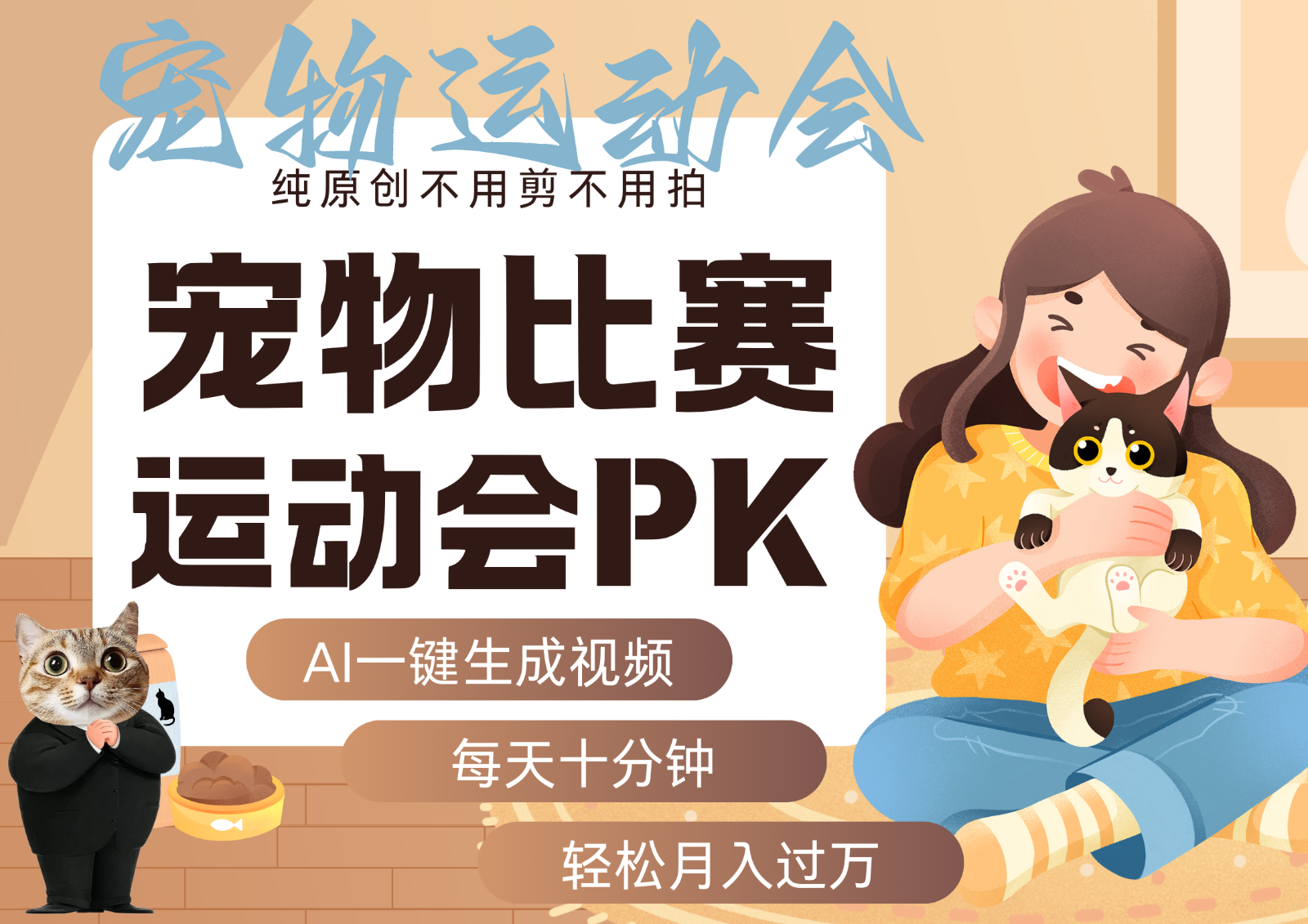 AI萌宠运动员跳水 射击 篮球 足球比赛 每天十分钟 附详细提示词文案库 代替做…-九天资源站
