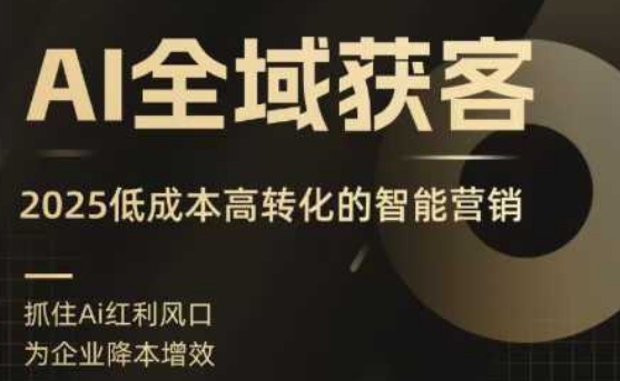 AI全域获客实训营，2025低成本高转化的智能营销，精准找客，高效营销-九天资源站