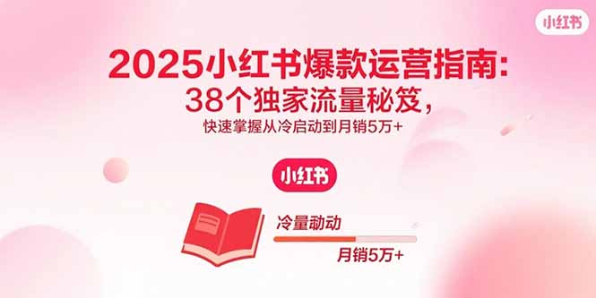 2025小红书爆款运营指南：38个独家流量秘笈，快速掌握从冷启动到月销5万+-九天资源站