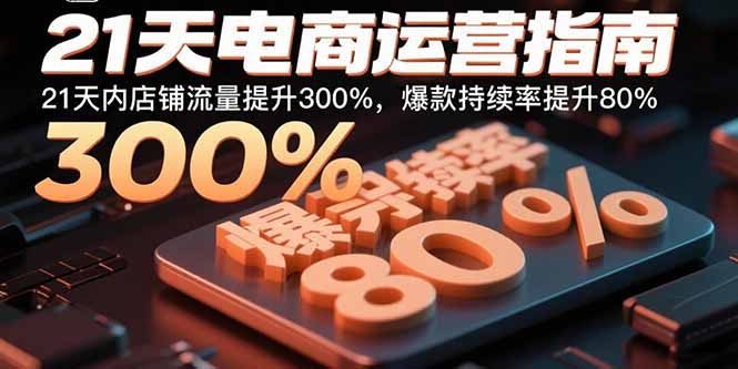 21天电商运营指南：21天内店铺流量提升300%，爆款持续率提升80%-九天资源站