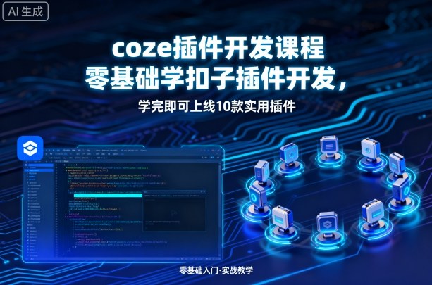coze插件开发课程，零基础学扣子插件开发，学完即可上线10款实用插件-九天资源站
