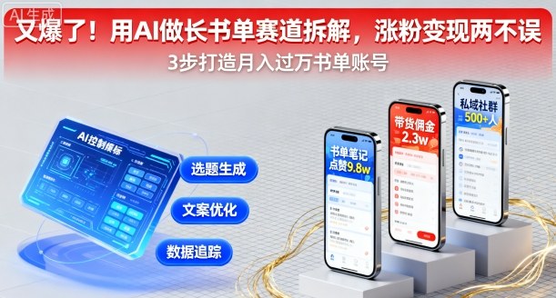 又爆了！用AI做长书单赛道拆解，涨粉变现两不误-九天资源站