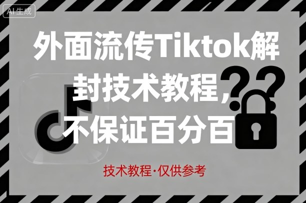 外面流传Tiktok解封技术教程，不保证百分百，具体自测-九天资源站