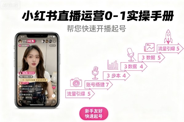 小红书直播运营0-1实操手册，帮您快速开播起号-九天资源站