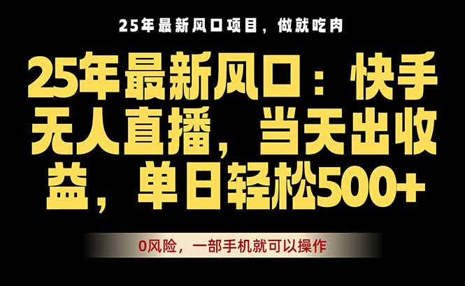 25年最新无人直播玩法，当天秒出单，一部手机就可操作-九天资源站