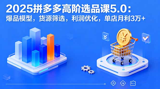 2025拼多多高阶选品课5.0：爆品模型，货源筛选，利润优化，单店月利3万+-九天资源站