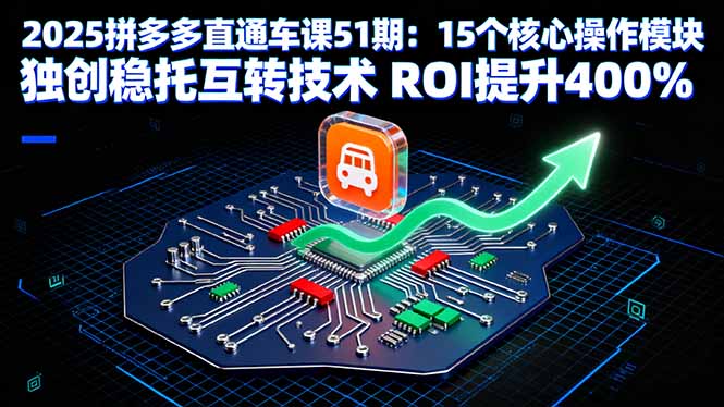 2025拼多多直通车课51期：15个核心操作模块 独创稳托互转技术 ROI提升400%-九天资源站