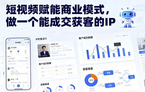 短视频赋能商业模式，做一个能成交获客的IP-九天资源站