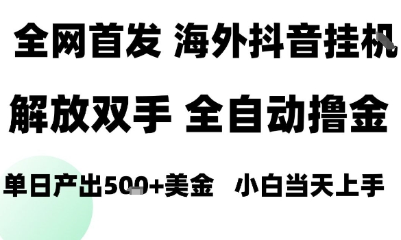 海外抖音无人直播，单日产出1.5k+，长期稳定，新手可玩，无脑操作【揭秘】-九天资源站